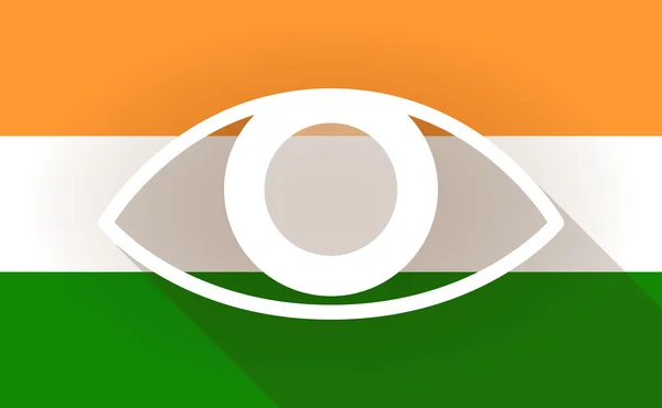 Indien flaggikonen med ett öga — Stock vektor