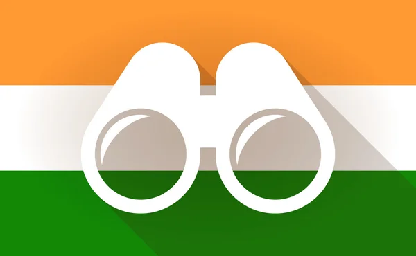 Icona bandiera India con binocolo — Vettoriale Stock