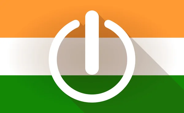 Het pictogram van de vlag van India met een uit-knop — Stockvector