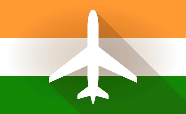 Ινδία εικονίδιο σημαία με ένα αεροπλάνο — Διανυσματικό Αρχείο