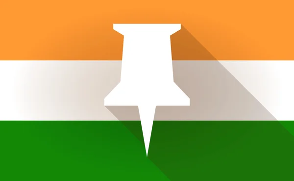 Het pictogram van de vlag van India met een push-pins — Stockvector