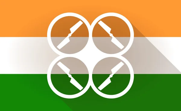 Indien flaggikonen med en drönare — Stock vektor