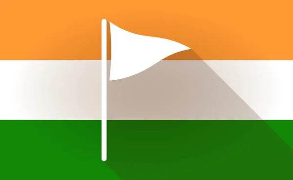 Значок флага Индии с флагом для гольфа — стоковый вектор