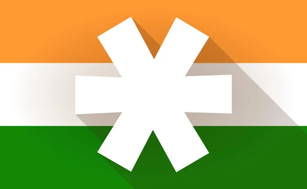 Icône drapeau de l'Inde avec un astérisque — Image vectorielle