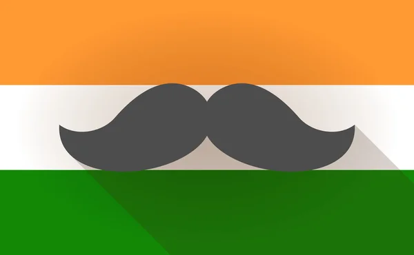 口ひげとインドの旗のアイコン — ストックベクタ
