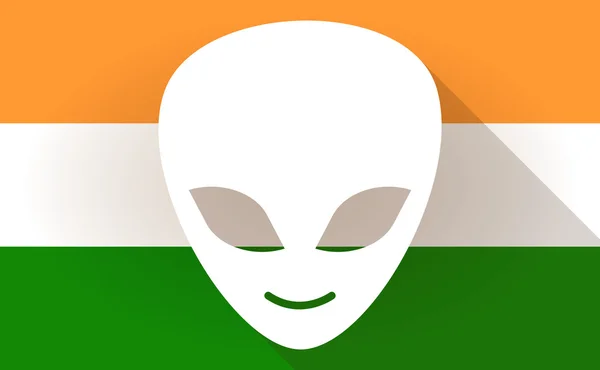 Indien flaggikonen med en främmande ansikte — Stock vektor