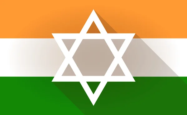 印度国旗图标与 David 星 — 图库矢量图片