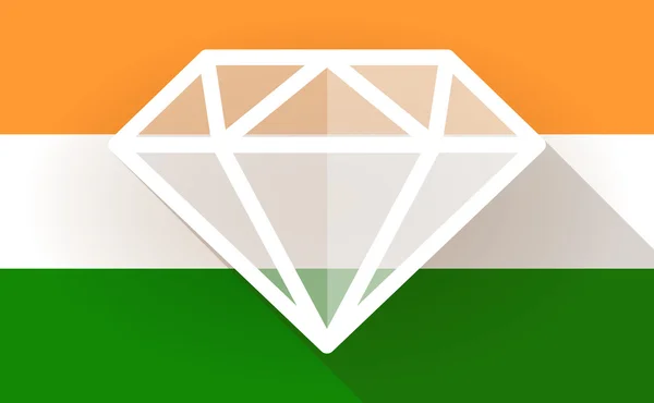 India icona della bandiera con un diamante — Vettoriale Stock