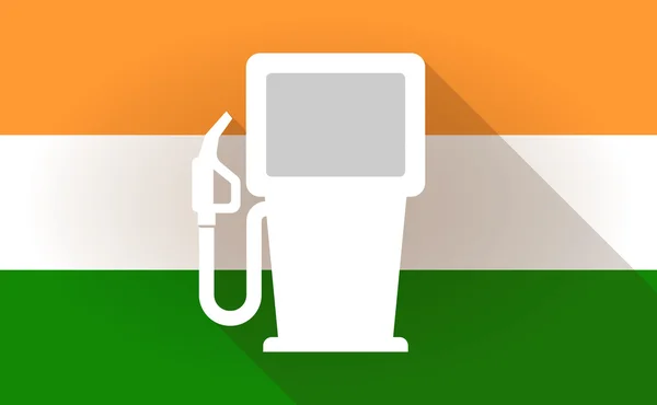Icône drapeau de l'Inde avec une station-service — Image vectorielle