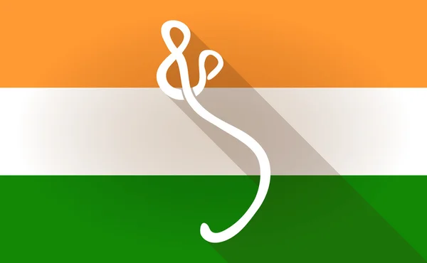 Icône du drapeau de l'Inde avec un signe ebola — Image vectorielle