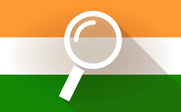 印度国旗图标用放大镜 — 图库矢量图片