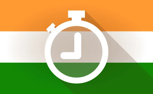 Icône drapeau de l'Inde avec minuterie — Image vectorielle