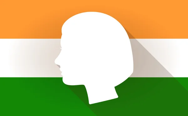女性の頭を持つインドの旗のアイコン — ストックベクタ