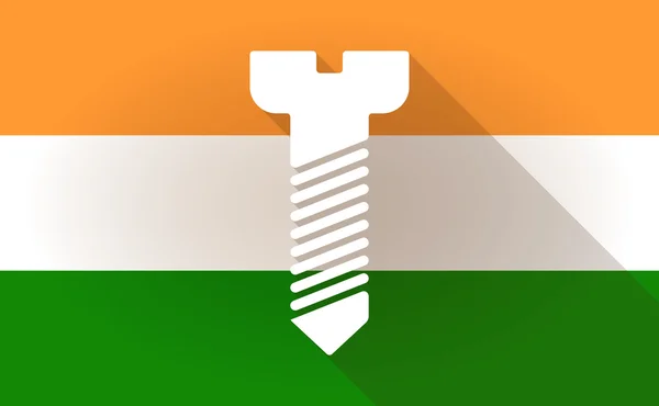 Icono de bandera de India con un tornillo — Vector de stock
