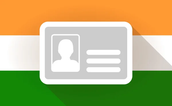 Icône drapeau de l'Inde avec une carte d'identité — Image vectorielle