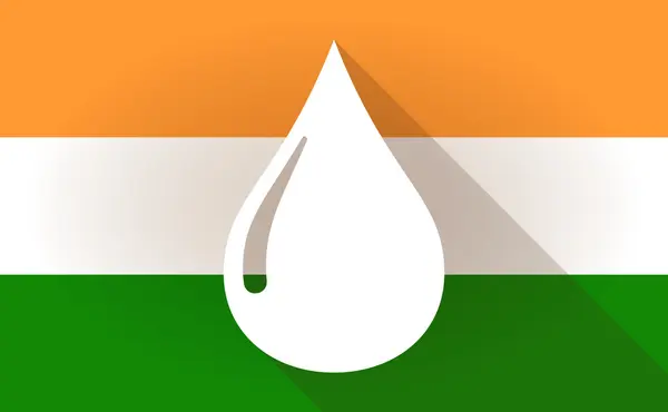 Het pictogram van de vlag van India met een daling van de brandstof — Stockvector