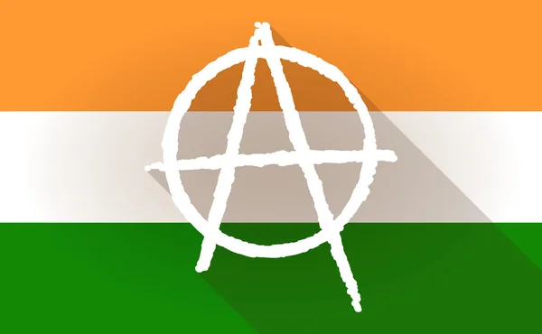 Icône du drapeau de l'Inde avec un signe d'anarchie — Image vectorielle