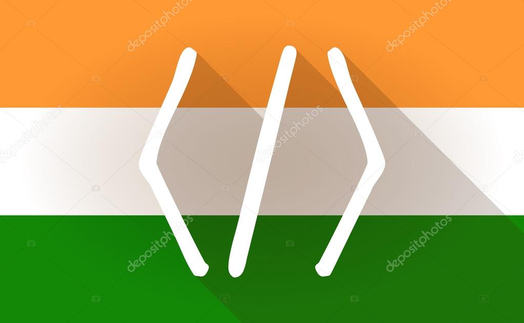 India flag icon with a code sign