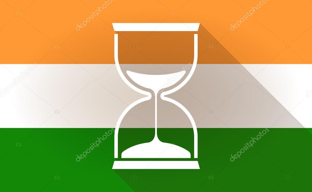 India flag icon with a sand clock