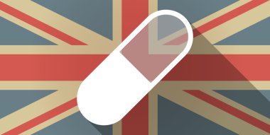 İngiltere bayrak simgesi bir hap ile