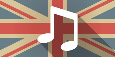 İngiltere bayrak simgesi bir müzik nota ile