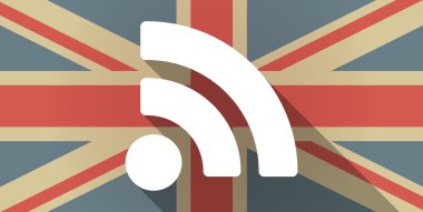 İşareti İngiltere'de bayrak simgesi ile bir Rss beslemesi