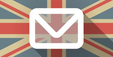 İngiltere bayrak simgesi bir zarf ile