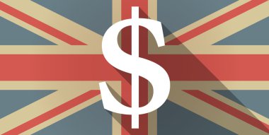 İngiltere bayrak simgesi bir dolar işareti olan