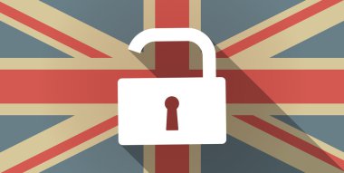 İngiltere bayrak simgesi ile bir kilidi yastık