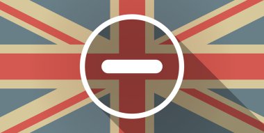 İngiltere bayrak simgesi bir çıkarma işareti ile