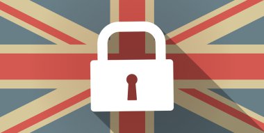 İngiltere bayrak simgesi ile bir kilidi yastık