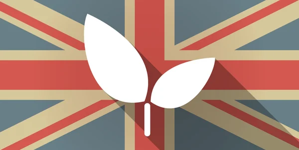 UK flag icon with a plant — Stock Vector