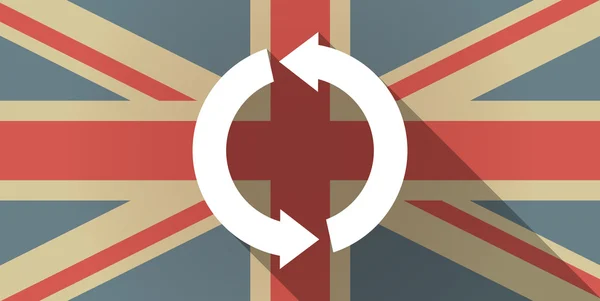 Uk flag icon mit einem Recyclingschild — Stockvektor