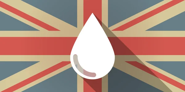 Icono de bandera del Reino Unido con gota de sangre — Vector de stock