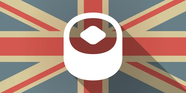 Icono de la bandera del Reino Unido con un sushi — Vector de stock