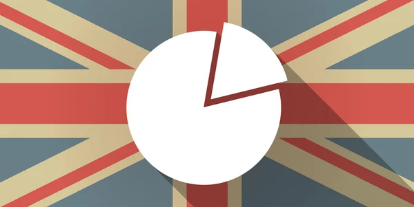 Uk flag icon mit einem Tortendiagramm — Stockvektor