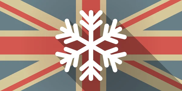 Uk flag icon mit einer Schneeflocke — Stockvektor