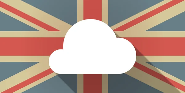 UK flag icon with a cloud — Stock Vector