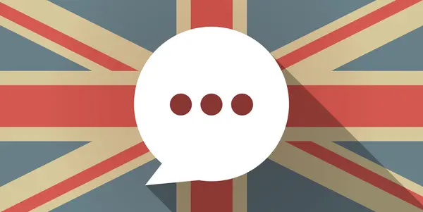 Icono de bandera del Reino Unido con un globo cómico — Vector de stock