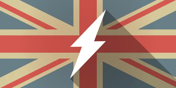Εικονίδιο σημαία Ηνωμένου Βασιλείου με μια αστραπή — Διανυσματικό Αρχείο