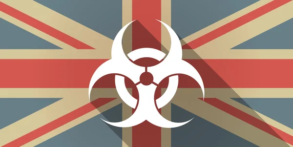 Uk flag icon mit einem Biohazard-Zeichen — Stockvektor