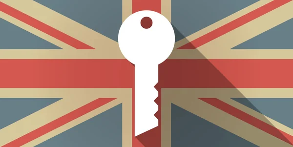 UK flag icon with a key — Stock Vector