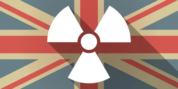 Uk flag icon mit einem Radioaktivitätszeichen — Stockvektor