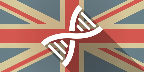 Uk flag icon mit einem dna-Zeichen — Stockvektor