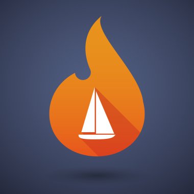 Bir gemi ile alev simgesi