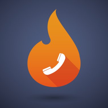 Alev simgesi ile bir telefon