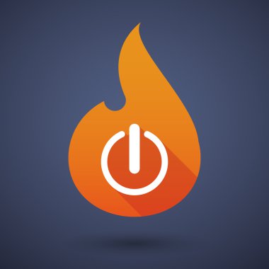 Bir kapatma tuşu ile alev simgesi