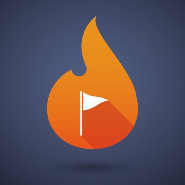 Alev simgesi ile bir golf bayrak