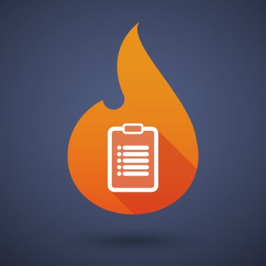 Bir rapor ile alev simgesi