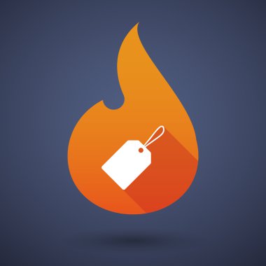 Bir ürün etiketi ile alev simgesi